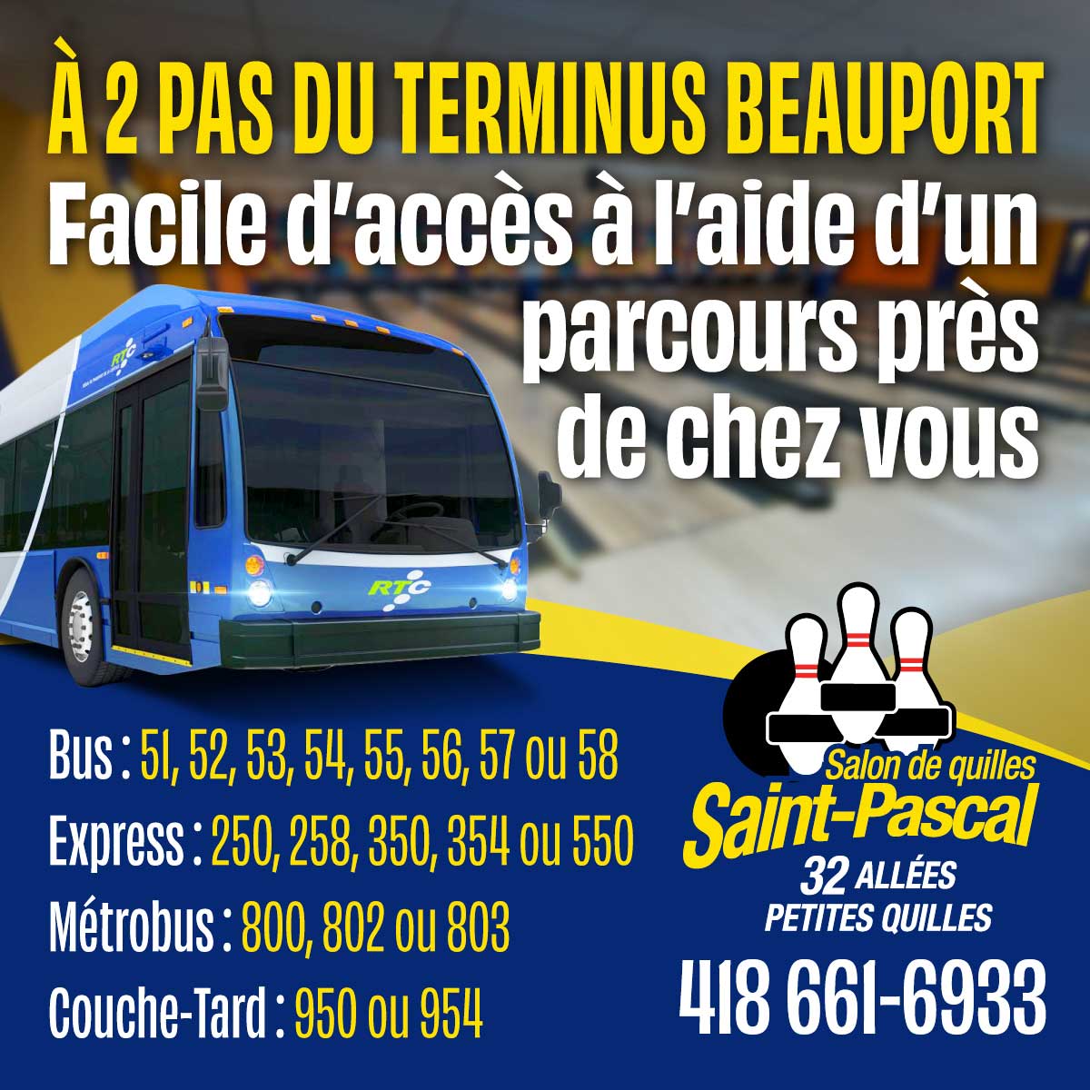 Parcours autobus Quilles St-Pascal de Québec